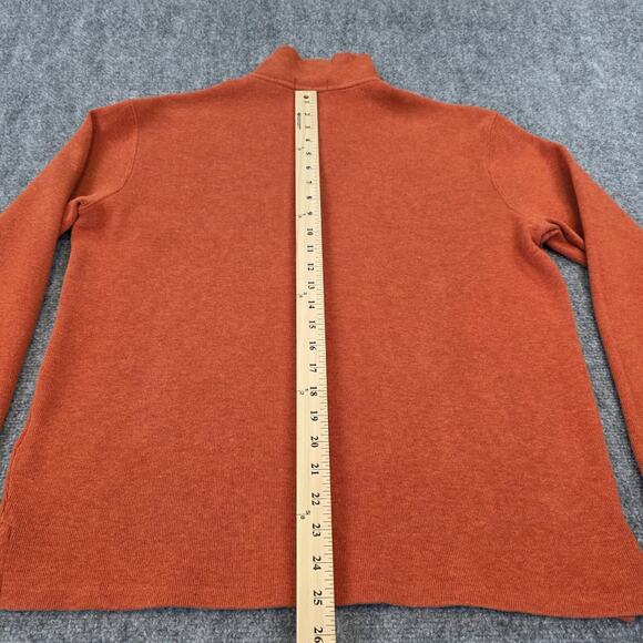 Polo Ralph Lauren Sweater Mens Medium Orange 1/4 Zip Cotton Knit Pullover Preppy - Picture 6 of 16